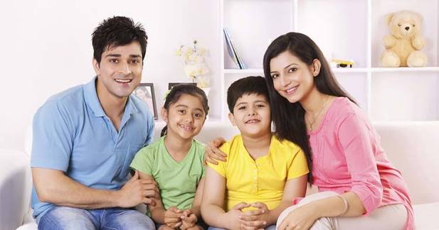 Young family with a baby
